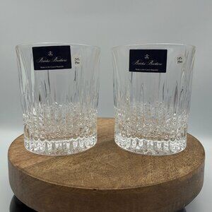 Brooks Brothers Set of 2 Double Old Fashioned Whiskey Glasses Crystal 320 ml NIB